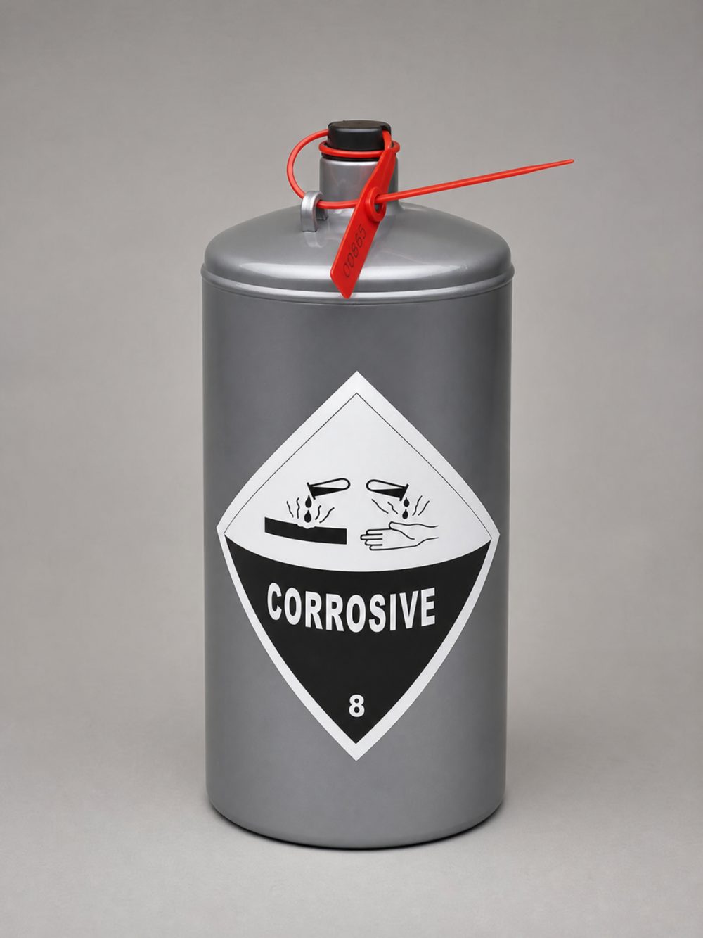 Grey industrial mercury flask